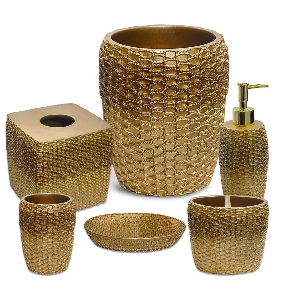 Modern Hotel Supplies Amenities Products Luxury Bronze Color Bathroom Accessories Bathroom Set