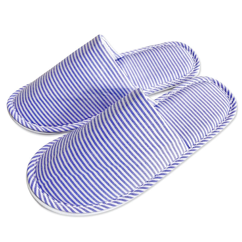 Wholesale Cheap Closed Toe Blue Hotel SPA Indoor Soft Slippers