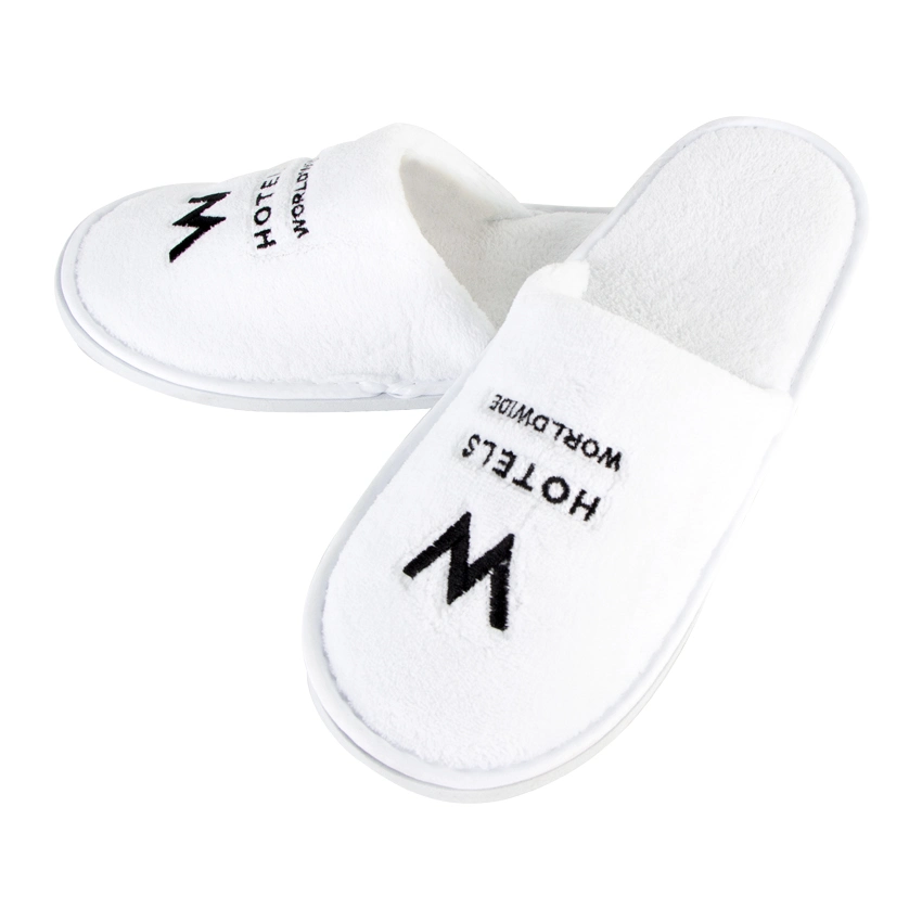 Luxury Coral Fleece Hotel Slippers Custom Logo Disposable Slippers